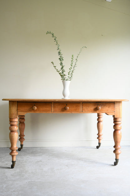 Antique Pine Farmhouse Kitchen Table