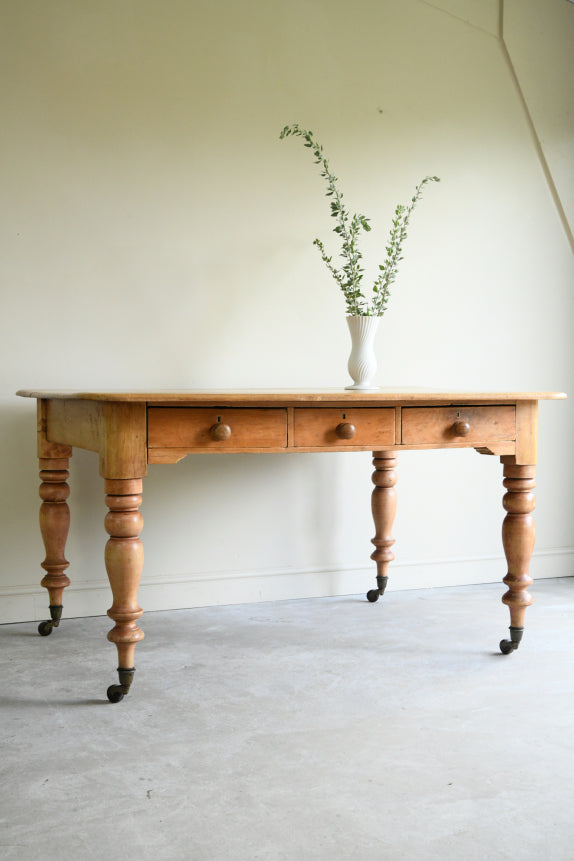 Antique Pine Farmhouse Kitchen Table