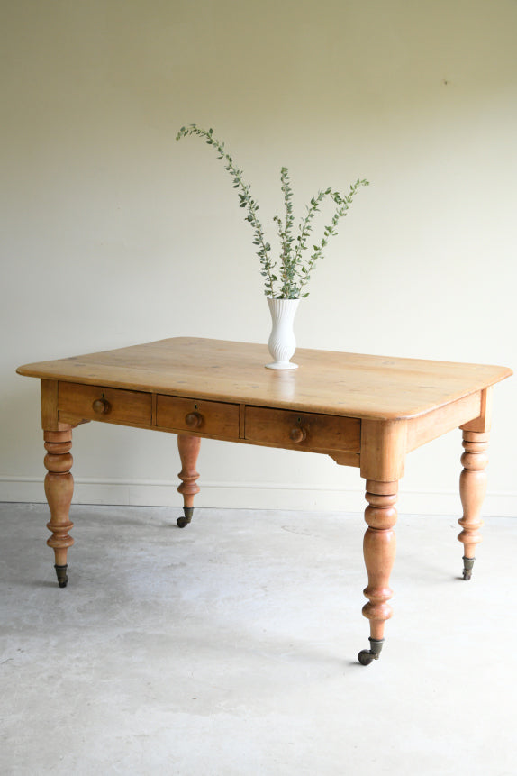 Antique Pine Farmhouse Kitchen Table