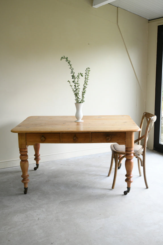 Antique Pine Farmhouse Kitchen Table