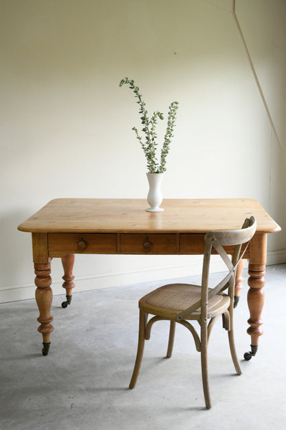 Antique Pine Farmhouse Kitchen Table