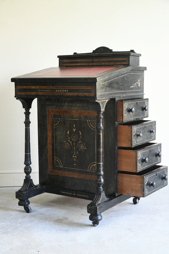Victorian Ebonised Davenport