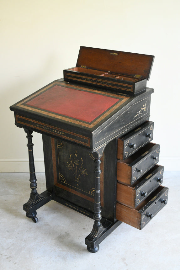 Victorian Ebonised Davenport