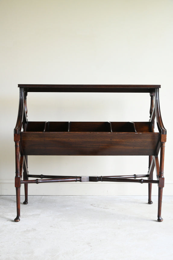 Antique Late 19th Century Mahogany Library Book Trough