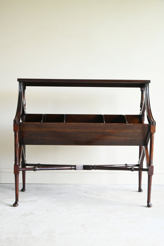 Antique Late 19th Century Mahogany Library Book Trough