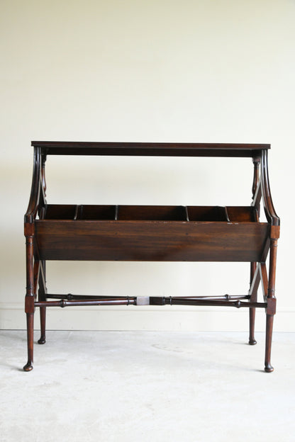 Antique Late 19th Century Mahogany Library Book Trough