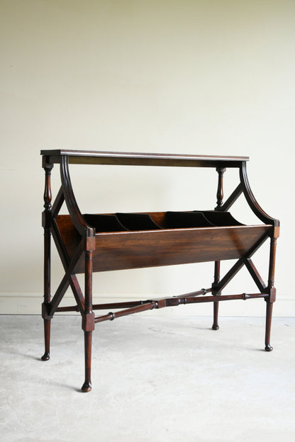 Antique Late 19th Century Mahogany Library Book Trough