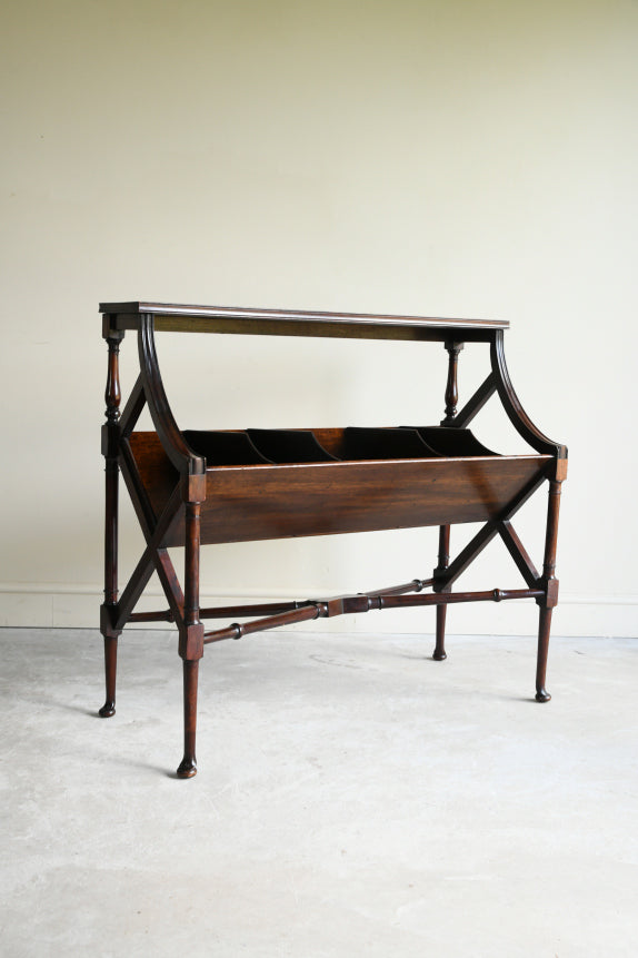 Antique Late 19th Century Mahogany Library Book Trough