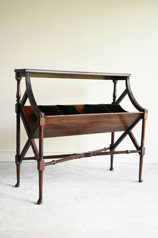 Antique Late 19th Century Mahogany Library Book Trough