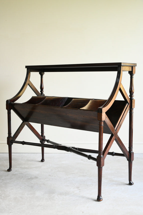 Antique Late 19th Century Mahogany Library Book Trough