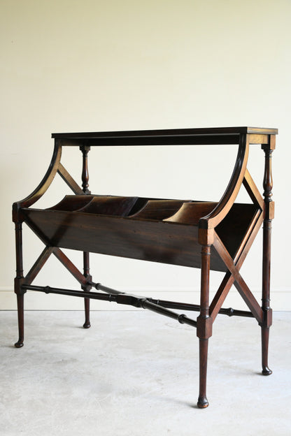 Antique Late 19th Century Mahogany Library Book Trough