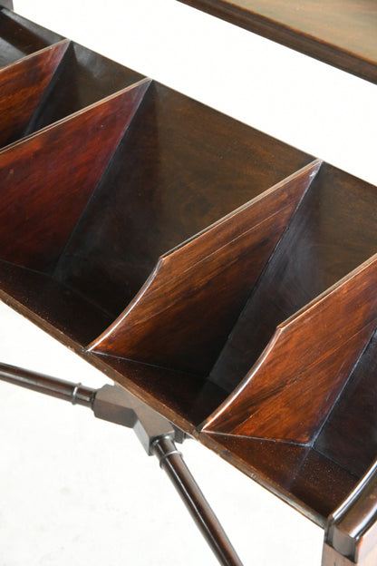 Antique Late 19th Century Mahogany Library Book Trough