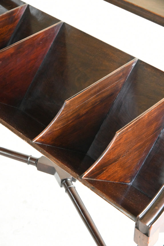 Antique Late 19th Century Mahogany Library Book Trough