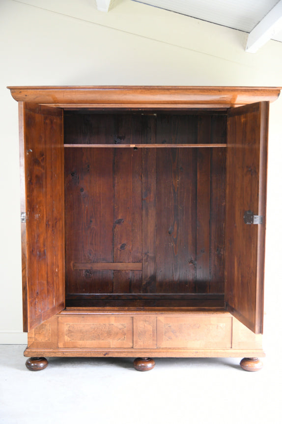 19th Century Continental Inlaid Walnut Cupboard