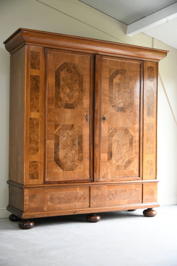 19th Century Continental Inlaid Walnut Cupboard