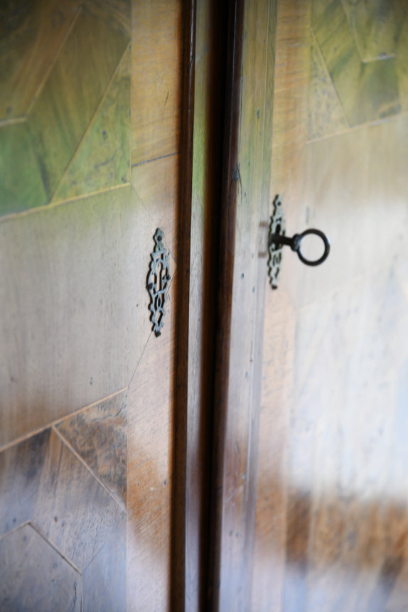 19th Century Continental Inlaid Walnut Cupboard
