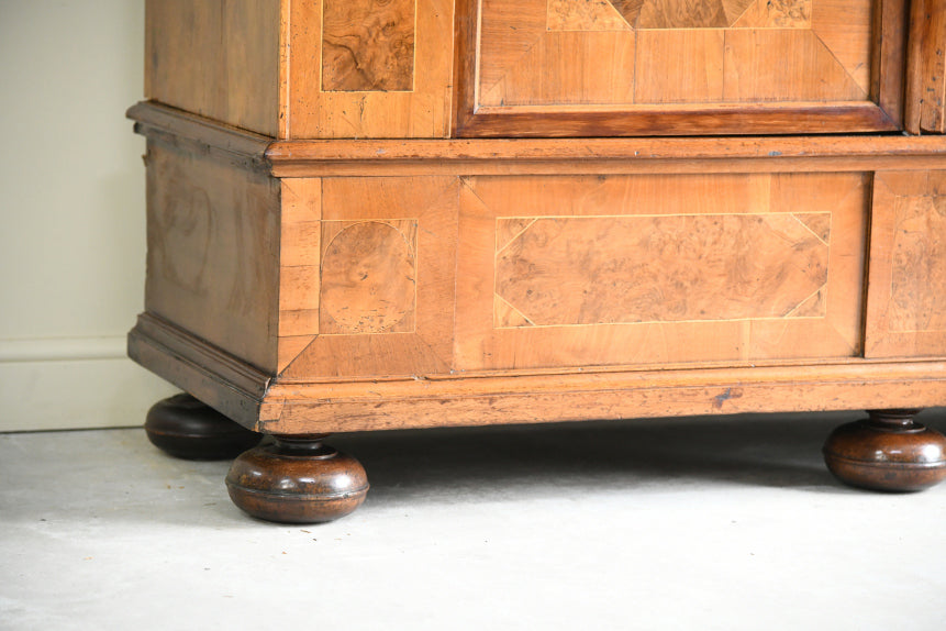 19th Century Continental Inlaid Walnut Cupboard