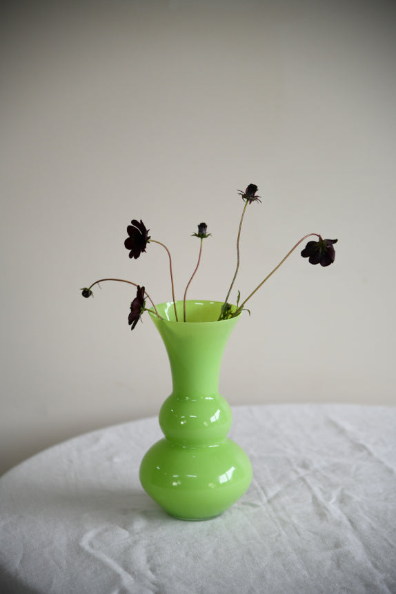 Retro Green Glass Vase