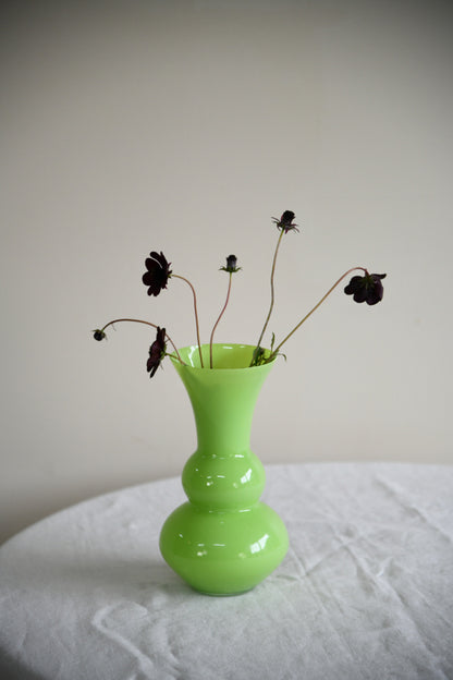 Retro Green Glass Vase
