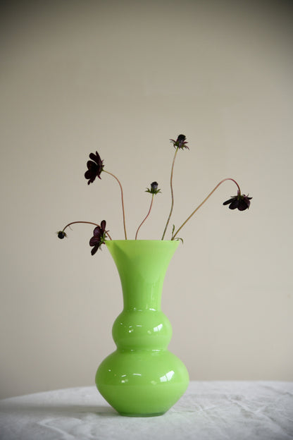 Retro Green Glass Vase