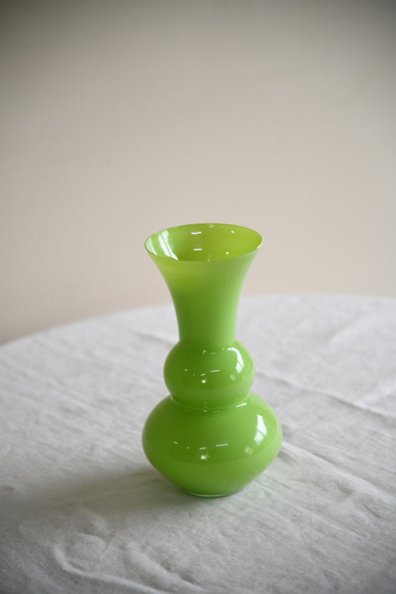 Retro Green Glass Vase