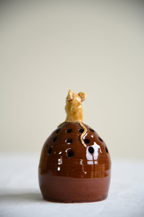 Vintage Studio Pottery Mouse Flower Frog