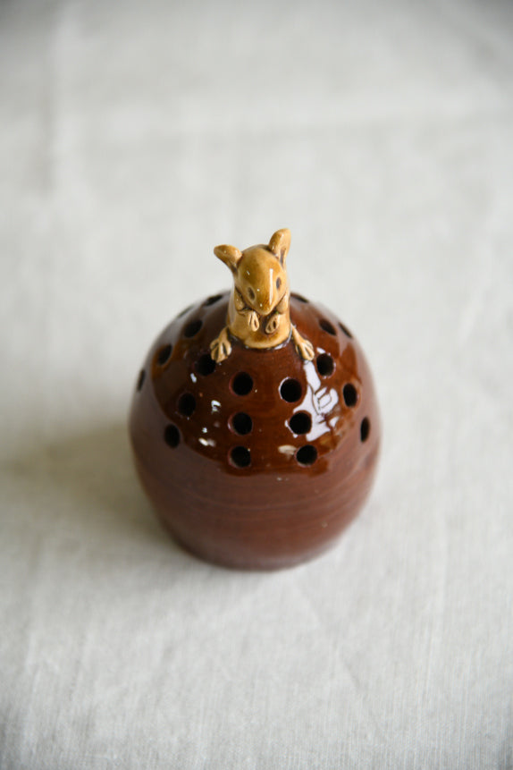 Vintage Studio Pottery Mouse Flower Frog