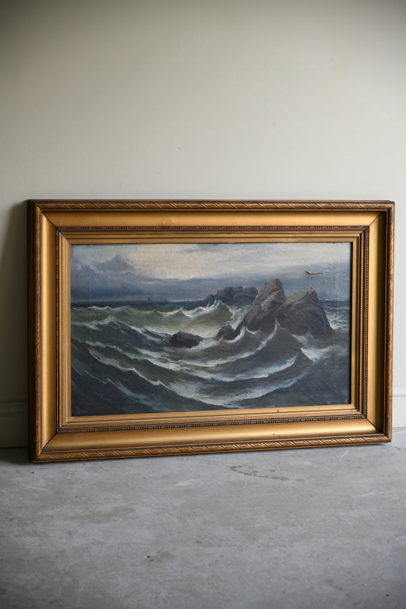 Dramatic Coastal Oil Painting