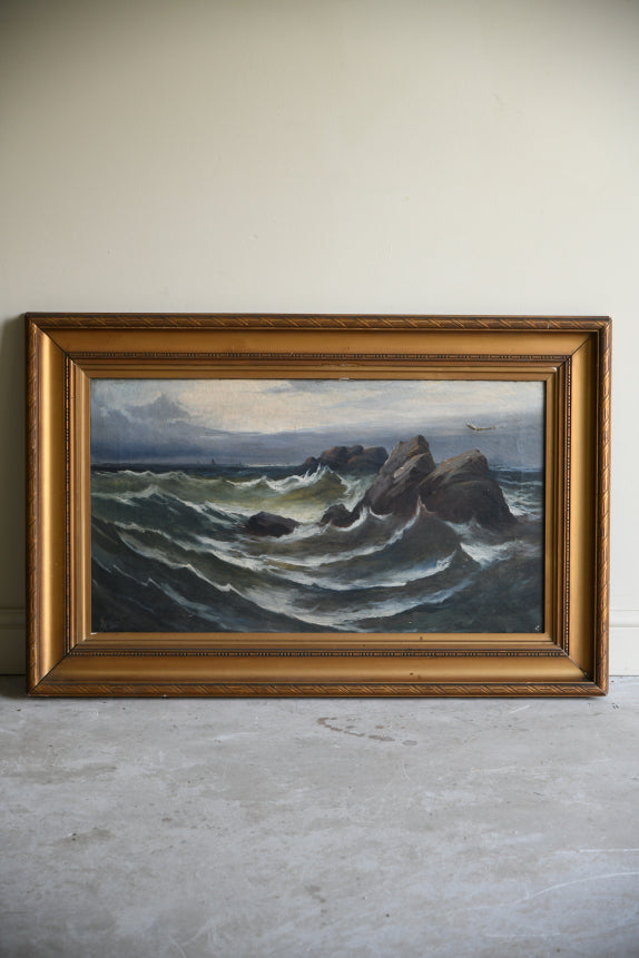 Dramatic Coastal Oil Painting