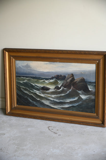 Dramatic Coastal Oil Painting