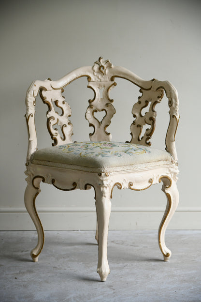 Rococo Style Cream & Gilt Chair