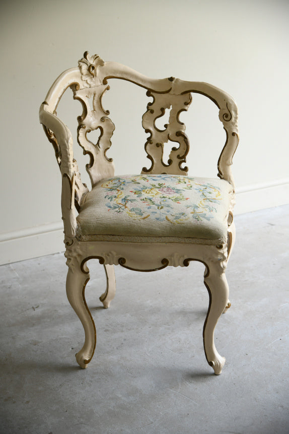 Rococo Style Cream & Gilt Chair