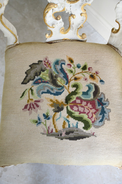 Rococo Style Cream & Gilt Chair