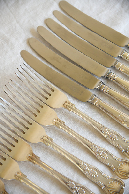 George Butler Kings Pattern 6 Dinner Knives & Forks