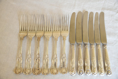 George Butler Kings Pattern 6 Dinner Knives & Forks