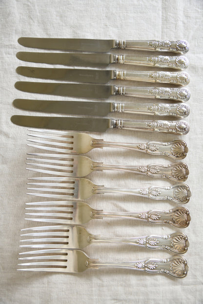 Viners Kings Pattern Dinner Knives & Forks