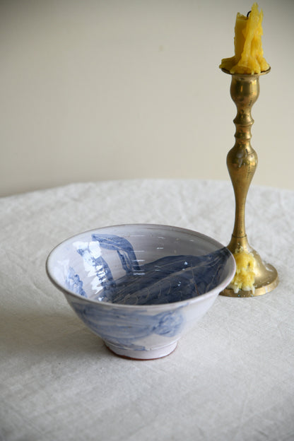 Blue & White Ceramic Fish Bowl
