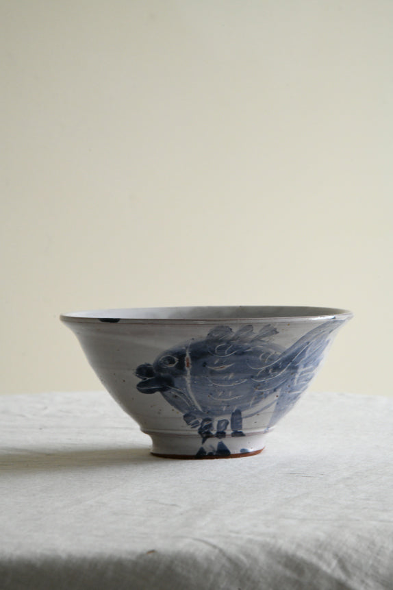 Blue & White Ceramic Fish Bowl