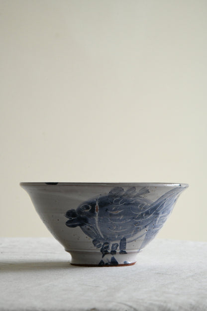 Blue & White Ceramic Fish Bowl