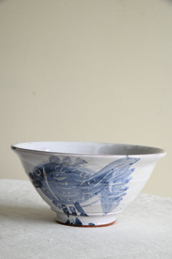 Blue & White Ceramic Fish Bowl