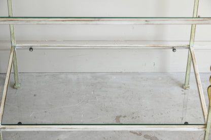 Pair Wrought Iron & Glass Bedside Tables