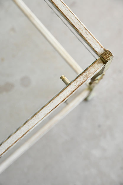 Pair Wrought Iron & Glass Bedside Tables