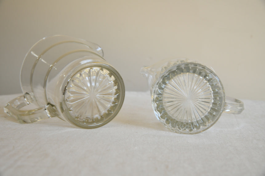 Pair Vintage Glass Water Jugs