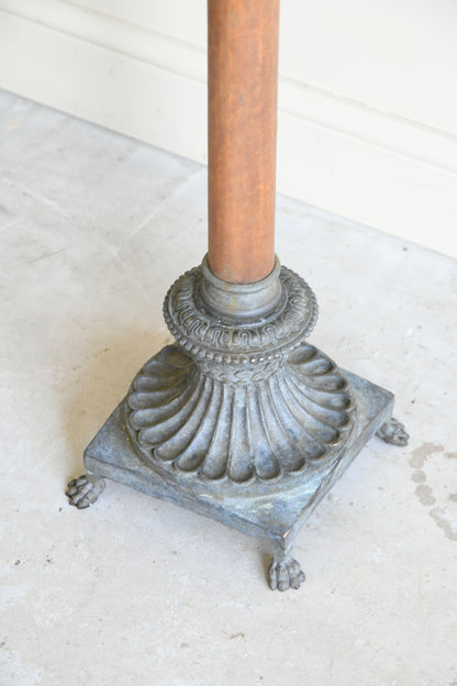 French Leather & Bronze Candle Holder