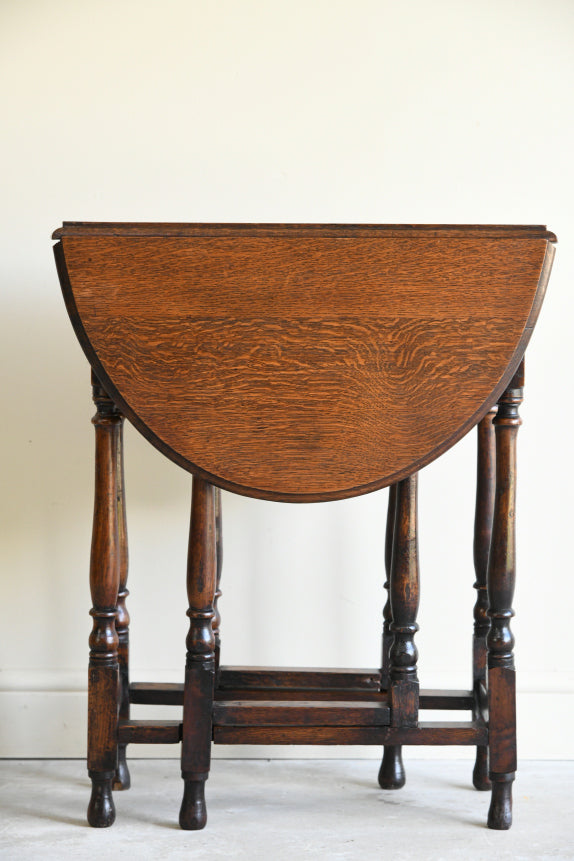 Small Oval Oak Drop Leaf Table