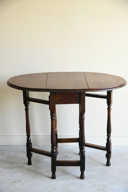 Small Oval Oak Drop Leaf Table
