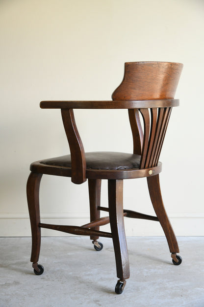 Early 20th Century Globe Wernicke Oak Office Chair