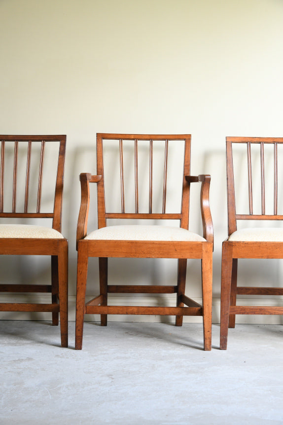 Set 5 Georgian Style Stained Beech Dining Chairs