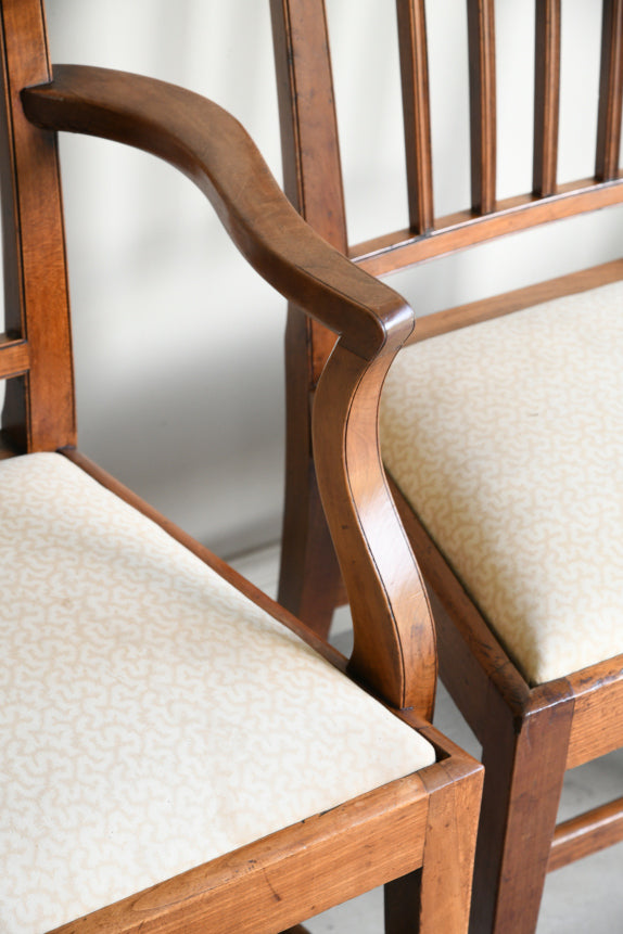 Set 5 Georgian Style Stained Beech Dining Chairs