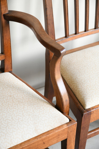 Set 5 Georgian Style Stained Beech Dining Chairs